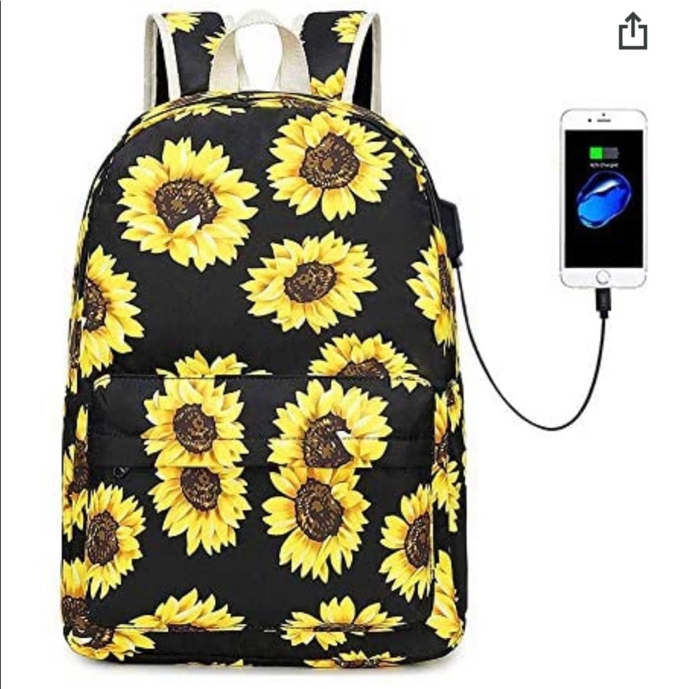 Sunflower Backpack with external charging port!